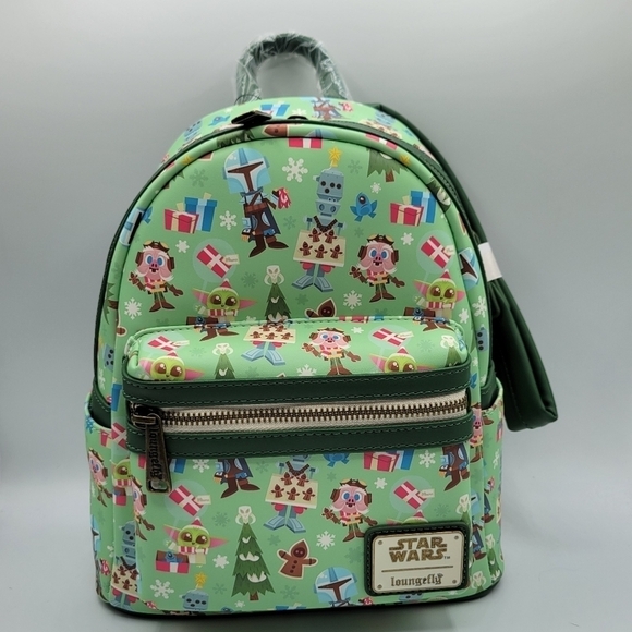 Loungefly Star Wars The Mandalorian Chibi Holidays Backpack - Picture 2 of 8
